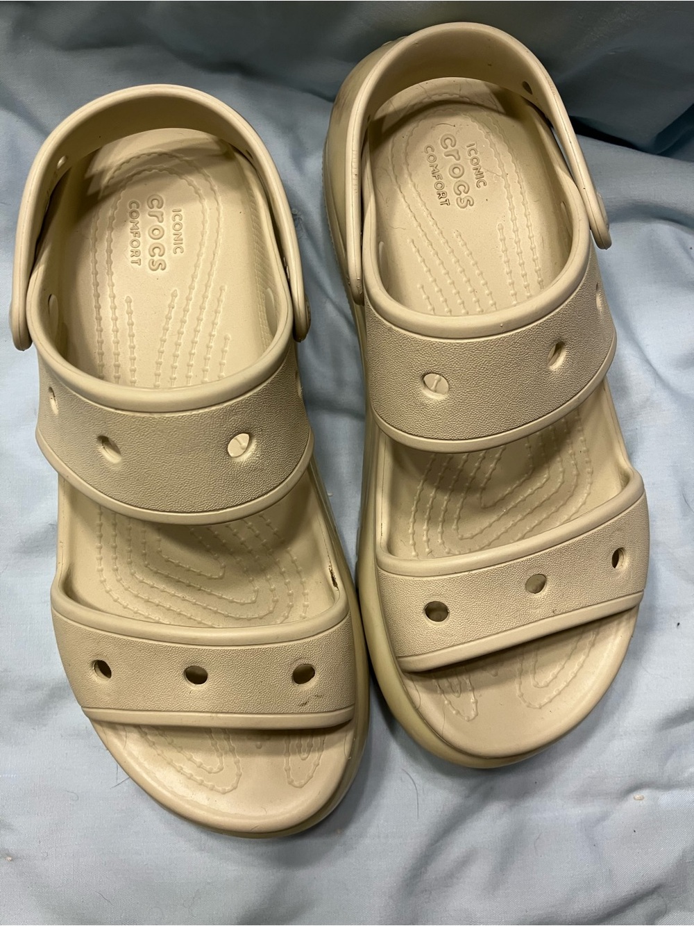 CROCS Platform Slide Sandals in Beige - Picture 5 of 9